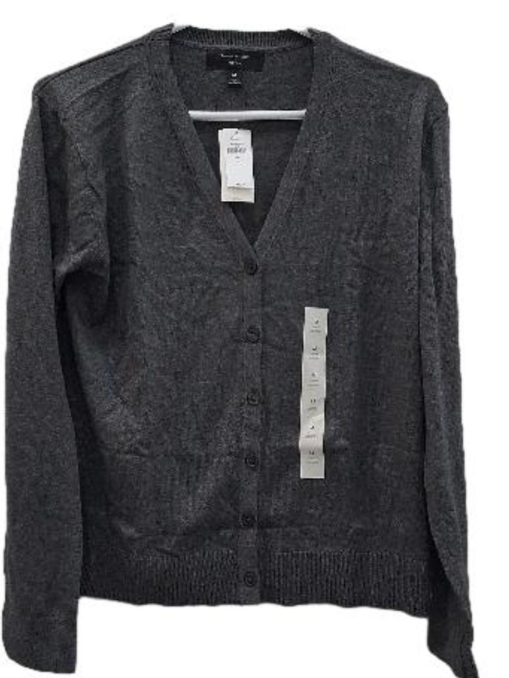 Banana Republic Charcoal Gray V-Neck Button Cardigan